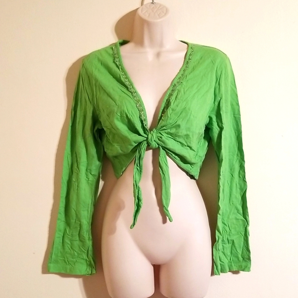 Faded glory women's belly tie blouse